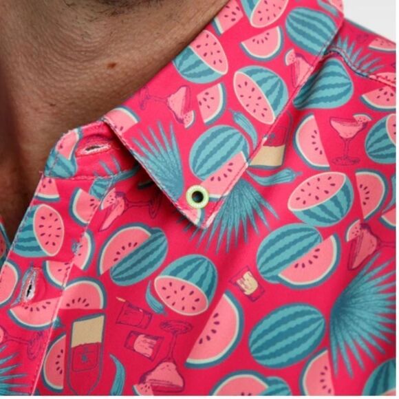 William Murray SEED SPITTERS Golf POLO Pink Watermelon Print Size XL - Picture 4 of 10